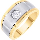 Золотое обручальное кольцо с бриллиантом, 1674136
