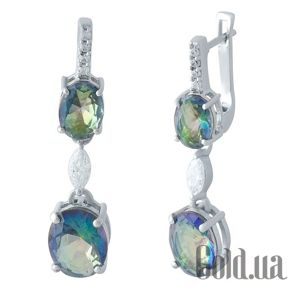 

Серьги с подвесками Fresh Jewelry, Серебряные серьги с топазами и куб. циркониями
