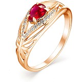 Женское золотое кольцо с рубином и бриллиантами, 1703832
