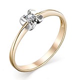 Золотое кольцо с бриллиантом, 1711256