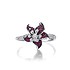 Женское серебряное кольцо с выращенными рубинами и куб. циркониями - фото 2