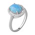 Женское серебряное кольцо с куб. циркониями и опалом - фото 1