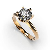 Золотое кольцо с бриллиантом, 1768088