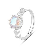 Женское серебряное кольцо с куб. циркониями и топазом, 1771160