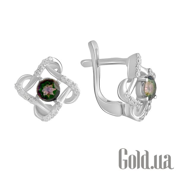 

Серьги Fresh Jewelry, Серебряные серьги с куб. циркониями и топазами