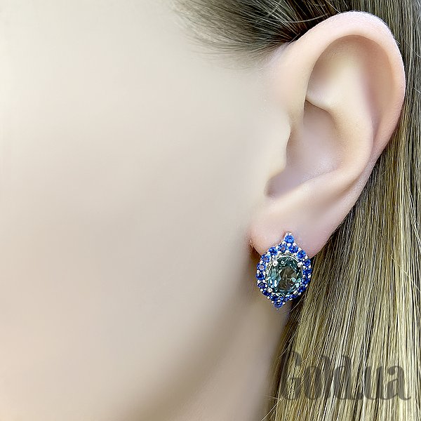 Сережки Fresh Jewelry Срібні сережки з куб. цирконіями і топазами