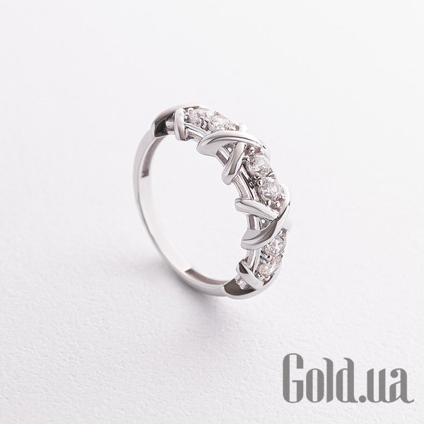 

Кольцо Украина, Женское золотое кольцо с куб. циркониями, 17.5