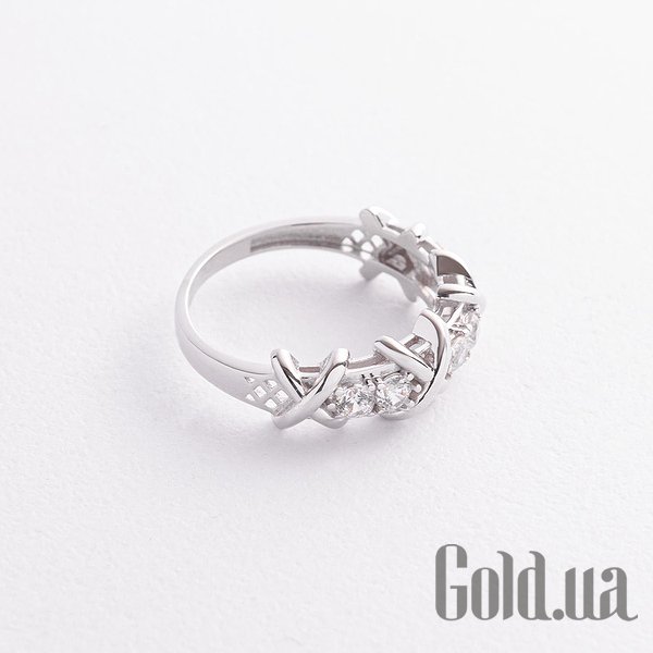 

Кольцо Украина, Женское золотое кольцо с куб. циркониями, 18.5