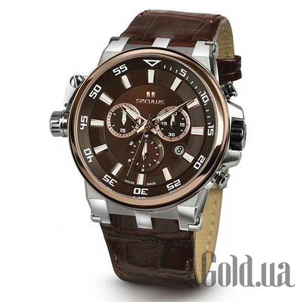 

Швейцарские часы Seculus, brown, ss-r, brown leather 4510.5.503D