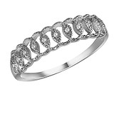 Женское серебряное кольцо с куб. циркониями, 143001