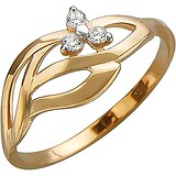 Женское золотое кольцо с куб. циркониями, 1613977