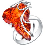 Женское серебряное кольцо с янтарем, 1615513