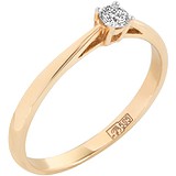 Золотое кольцо с бриллиантом, 1673113
