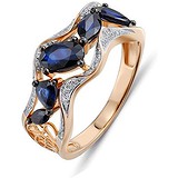 Женское золотое кольцо с бриллиантами и сапфирами, 1685401