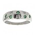 Женское серебряное кольцо с изумрудами и бриллиантами - фото 1