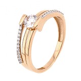 Золота каблучка з куб. цирконіями, 1726361