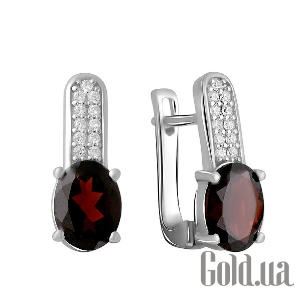 

Серьги Fresh Jewelry, Серебряные серьги с куб. циркониями и гранатами