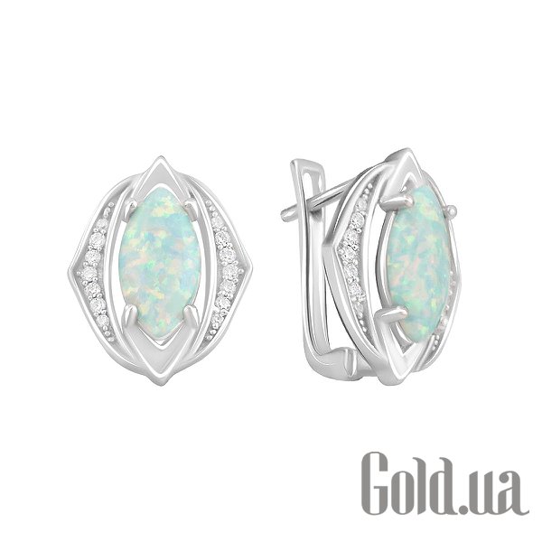 

Серьги Fresh Jewelry, Серебряные серьги с куб. циркониями и опалами