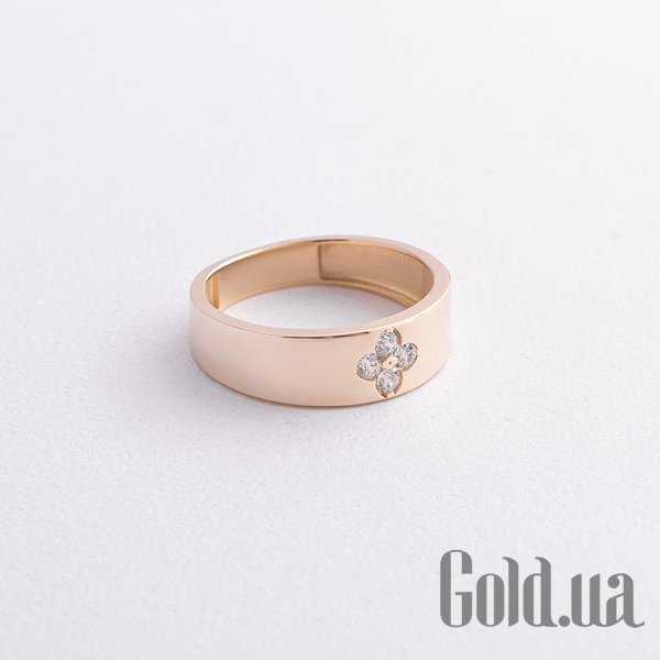

Кольцо Украина, Женское золотое кольцо с куб. циркониями, 17.5
