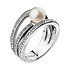 Misaki Женское серебряное кольцо с культив. жемчугом и кристаллами Swarovski - фото 1
