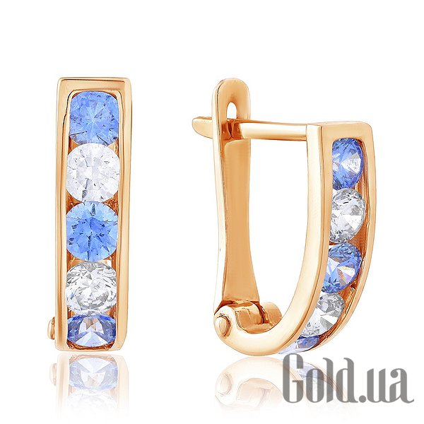 

Серьги Украина, Золотые серьги с камнями Swarovski