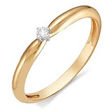 Золотое кольцо с бриллиантом, 1555098