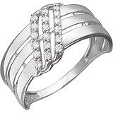 Женское серебряное кольцо с куб. циркониями, 1613978