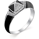 Женское серебряное кольцо с куб. циркониями и эмалью, 1645978