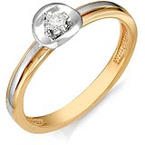 Золотое кольцо с бриллиантом, 1711258