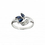 Женское серебряное кольцо с сапфирами и куб. циркониями, 1716890