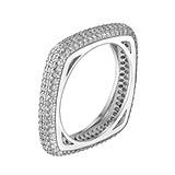 Женское серебряное кольцо с куб. циркониями, 1723802