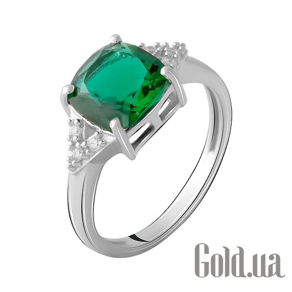 

Женские кольца Fresh Jewelry, Женское серебряное кольцо с куб. циркониями и синт. изумрудом, 18