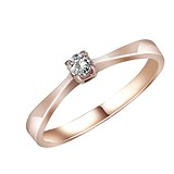 Золотое кольцо с бриллиантом 0,08 карат, 1746586