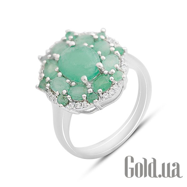 

Женские кольца Fresh Jewelry, Женское серебряное кольцо с куб. циркониями и изумрудами, 18