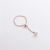 Жіноча золота каблучка з культив. перлами, 1795994