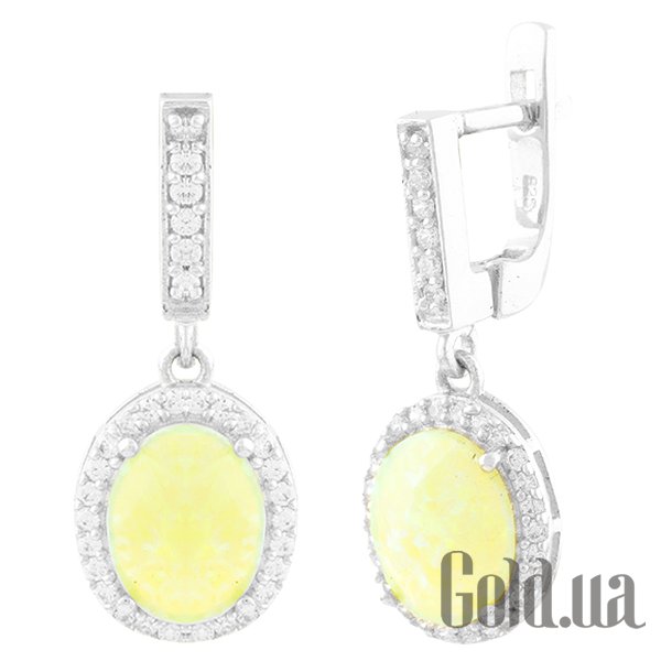 

Серьги с подвесками Fresh Jewelry, Серебряные серьги с опалами и куб. циркониями