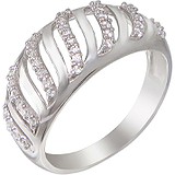 Женское серебряное кольцо с куб. циркониями, 1613979