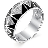Женское серебряное кольцо с куб. циркониями и эмалью, 1645979