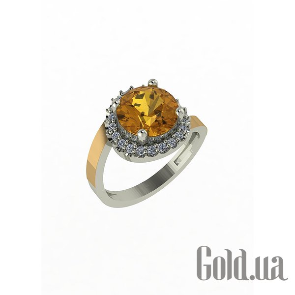 

Женские кольца SW, Женское серебряное кольцо с куб. циркониями и вставками из золота, 22