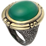 Женское серебряное кольцо с агатом в позолоте, 1648795