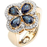 Женское золотое кольцо с бриллиантами и сапфирами, 1656731