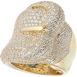 Женское серебряное кольцо с куб. циркониями в позолоте, 1670299