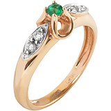 Женское золотое кольцо с изумрудом и бриллиантами, 1673371