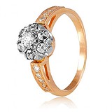 Золотое кольцо с бриллиантами, 169115
