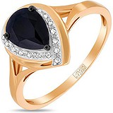 Женское золотое кольцо с бриллиантами и сапфиром, 1703579