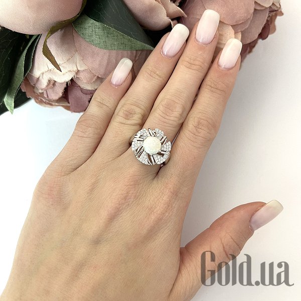 

Женские кольца Fresh Jewelry, Женское серебряное кольцо с куб. циркониями и опалом, 18.5