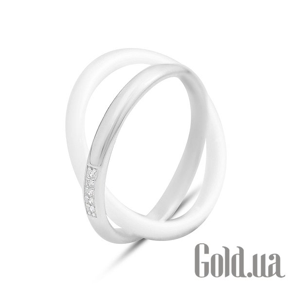 

Женские кольца Fresh Jewelry, Женское серебряное кольцо с куб. циркониями и керамикой, 17.5