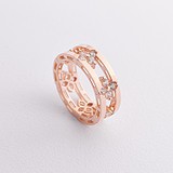 Жіноча золота каблучка з куб. цирконіями, 1795995