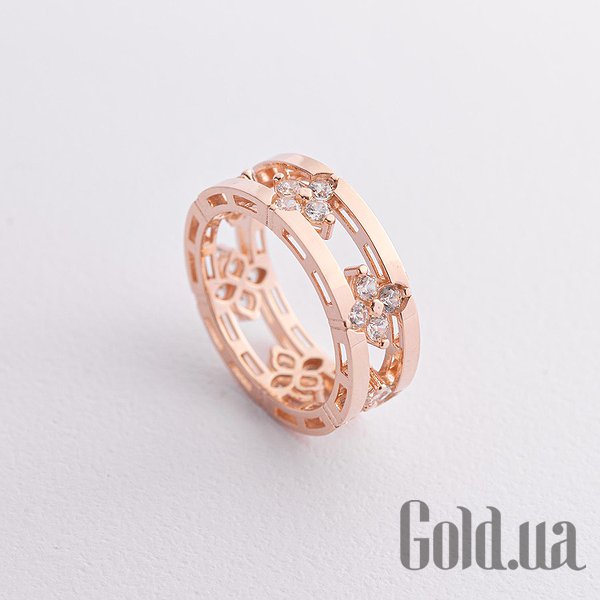 

Кольцо Украина, Женское золотое кольцо с куб. циркониями, 18.5