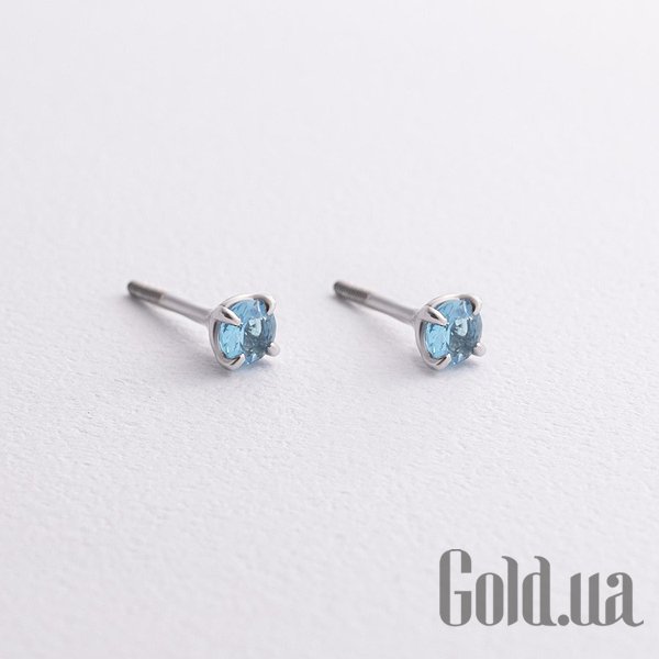 

Серьги-гвоздики Украина, Серебряные серьги с синт. кварцами